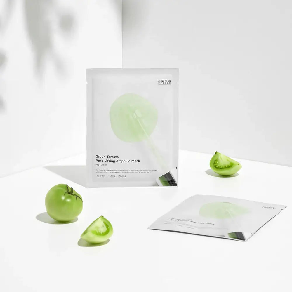 SUNGBOON EDITOR Green Tomato Pore Lifting Ampoule Mask 23g*10pcs Korean skincare product image 3