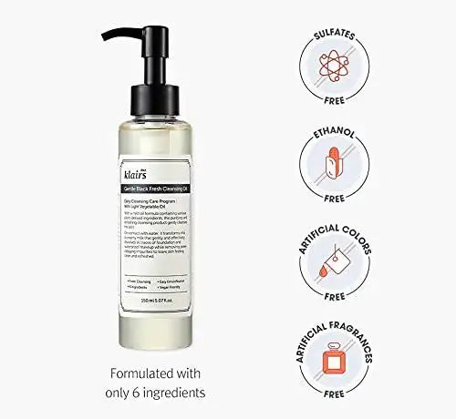 Dear Klairs Gentle Black Fresh Cleansing Oil 150ml Korean cleansing oil product image 2