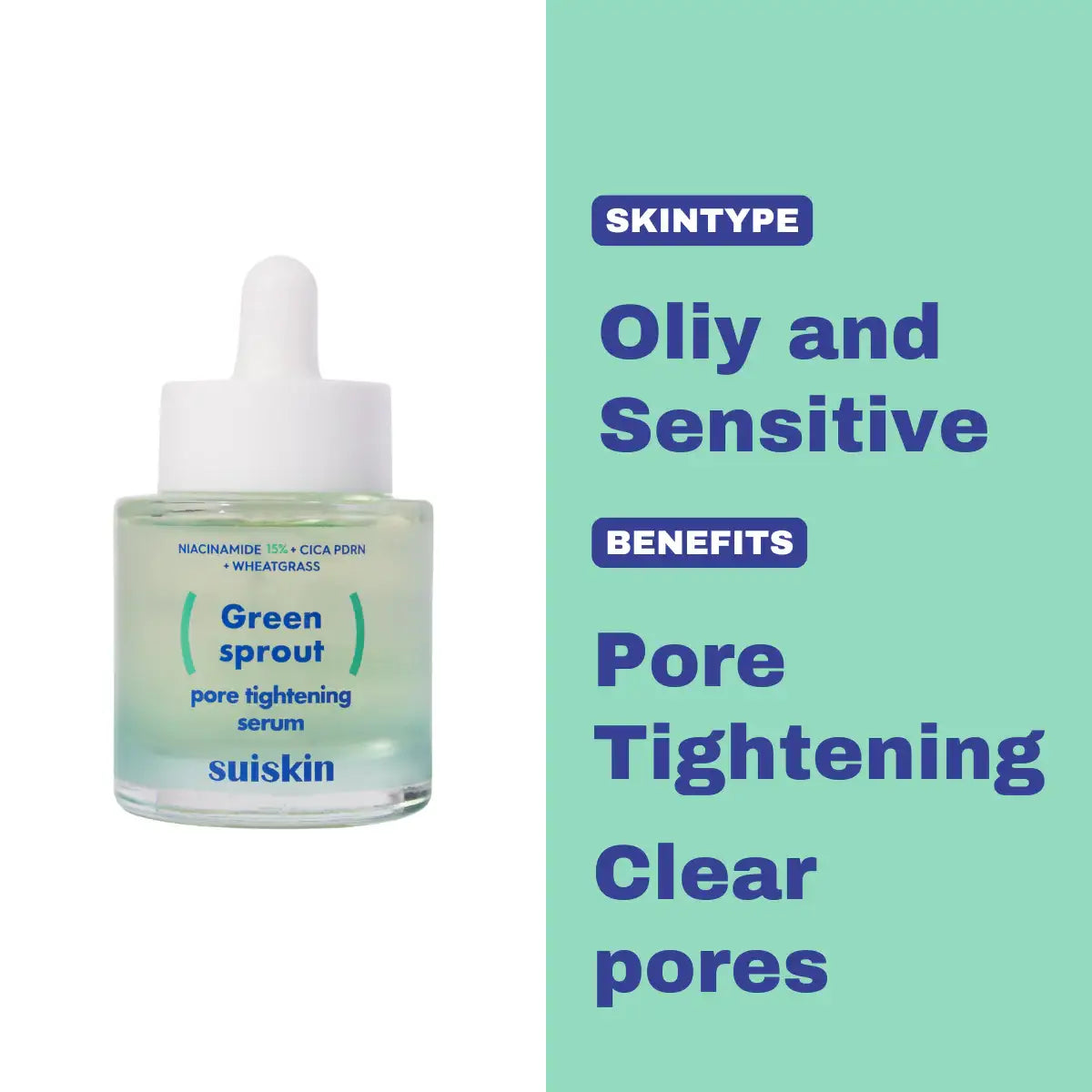 SUISKIN Green Sprout Pore Tightening Serum 67g Korean skincare product view 4