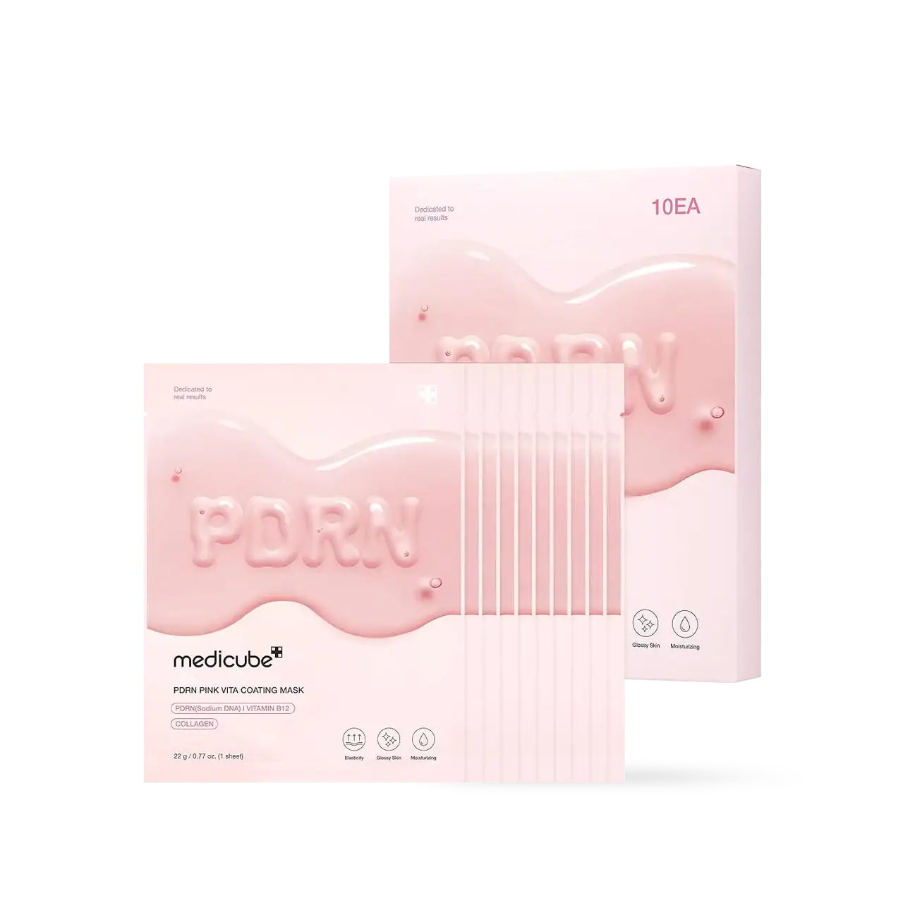 Medicube PDRN Pink Vita coating Mask 10EA Korean skincare product view 1