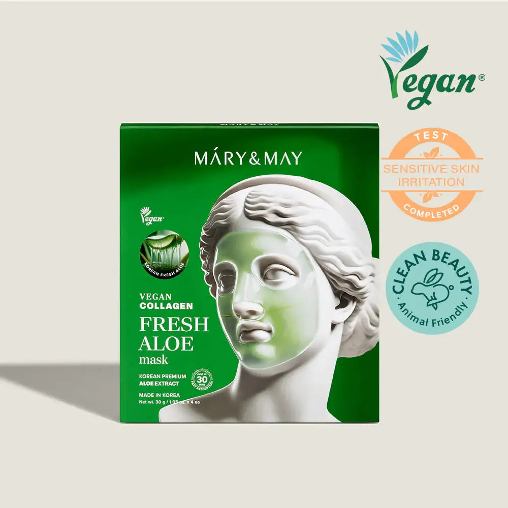 Mary&May Vegan Collagen Fresh Aloe Mask (30g x4) Korean product view 1