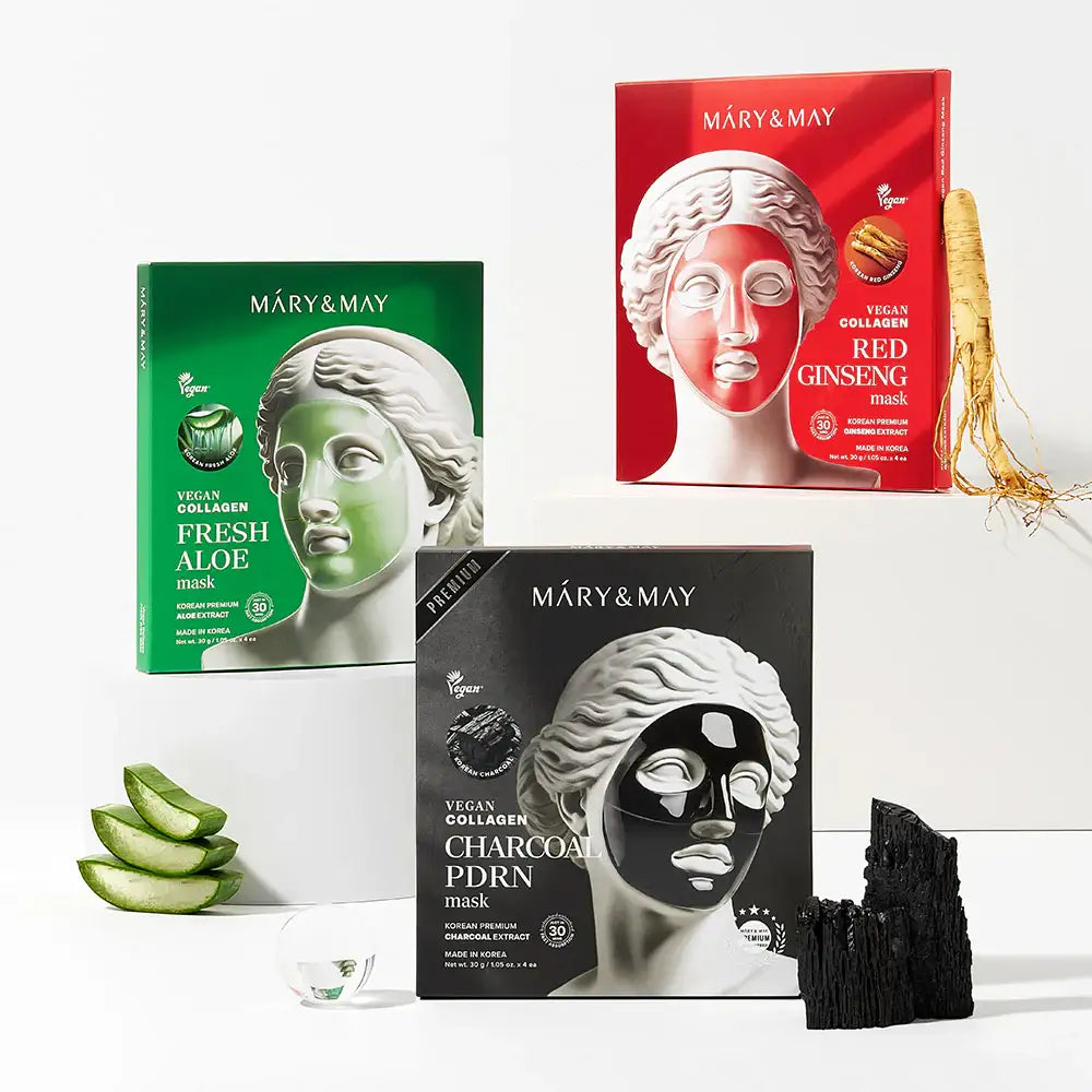 Mary&May Vegan Collagen Fresh Aloe Mask (30g x4) Korean product view 7