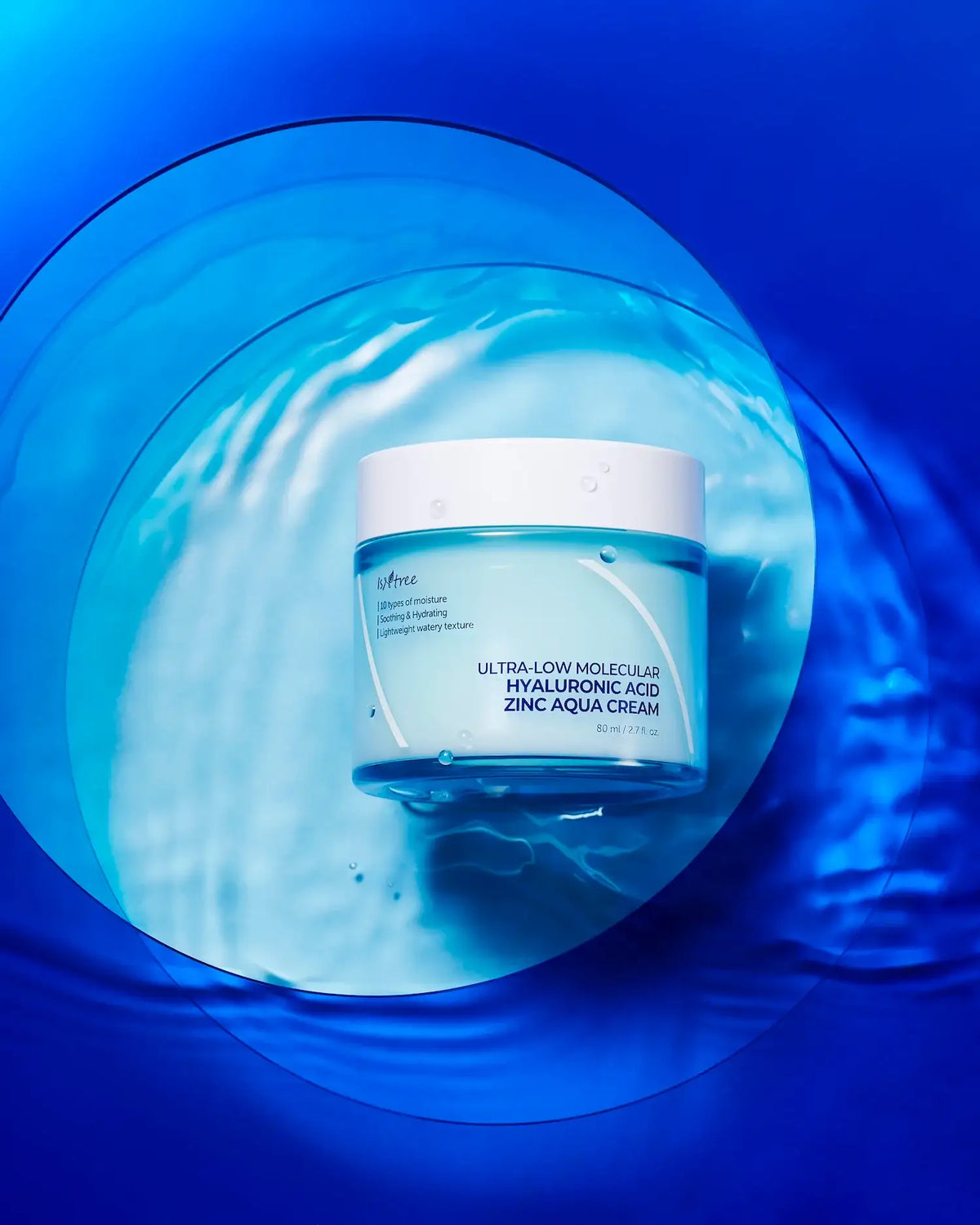 Isntree Ultra-Low Molecular Hyaluronic Acid Zinc Aqua Cream 80ml Korean skincare product image 2