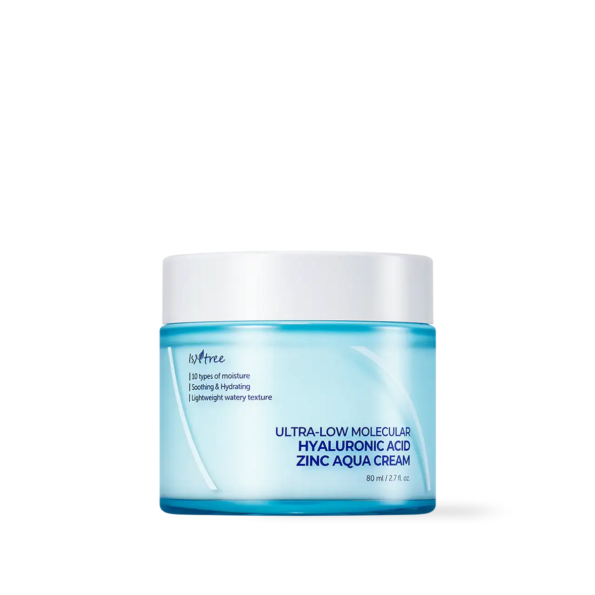 Isntree Ultra-Low Molecular Hyaluronic Acid Zinc Aqua Cream 80ml Korean skincare product image 1
