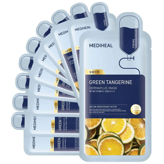 Mediheal Derma Plus Green Tangerine Mask 10ea Korean skincare product view 2