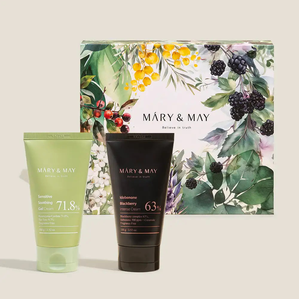 Mary&May Soothing Gel Cream+Idebenone Blackberry Cream Duo Set 100g x2 Korean product view 1