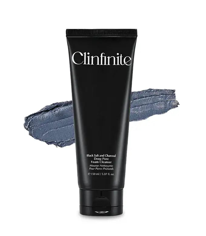 Clinfinite Black Salt & Charcoal Deep Pore Foam Cleanser 150ml Korean cleansing product image 1