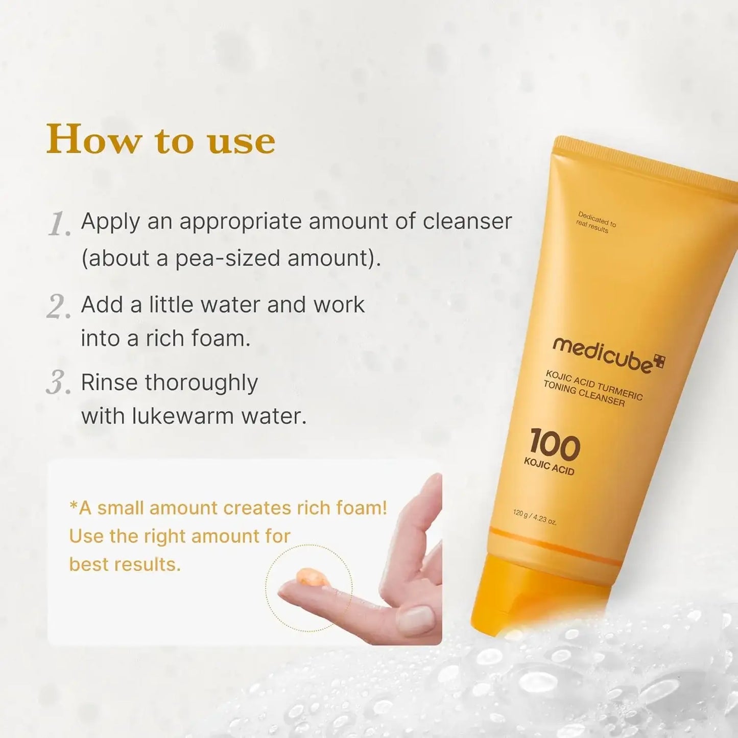 Medicube Kojic Acid Turmeric Toning Cleanser 120g Korean skincare product view 7