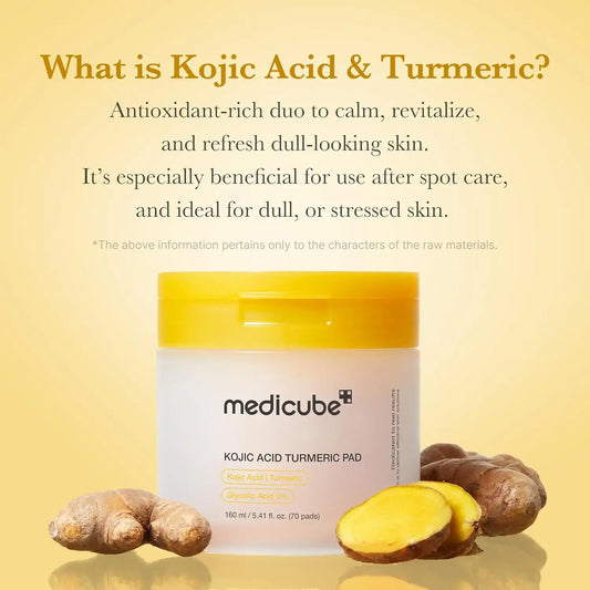 Medicube Kojic Acid Tumeric Toner Pad 70pcs Korean skincare product view 2