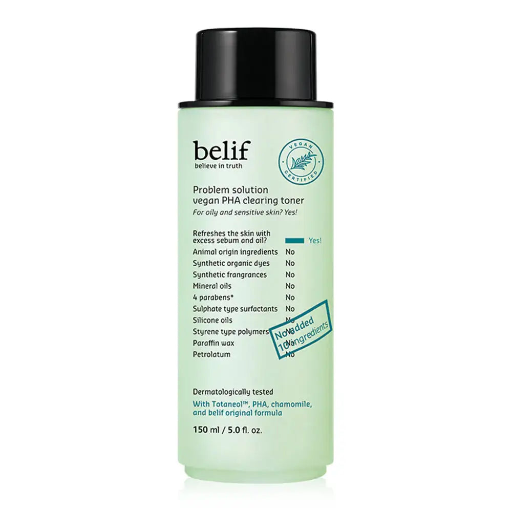 Belif Problem Solution Vegan PHA Clearing Toner 150ml — Facial Toner — product view