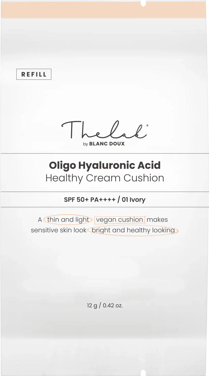 THE LAB by BLANC DOUX Oligo Hyaluronic Acid Healthy Cream Cushion Refill #1 IVORY Korean beauty product image 5