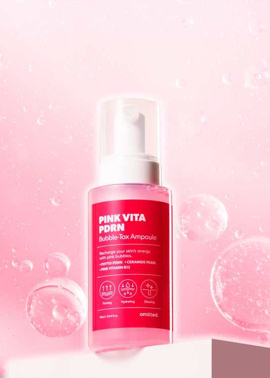 Omitted Pink Vita PDRN Bubble-Tox Ampoule 90ml | Revitalizing & Firming Anti-Aging Serum