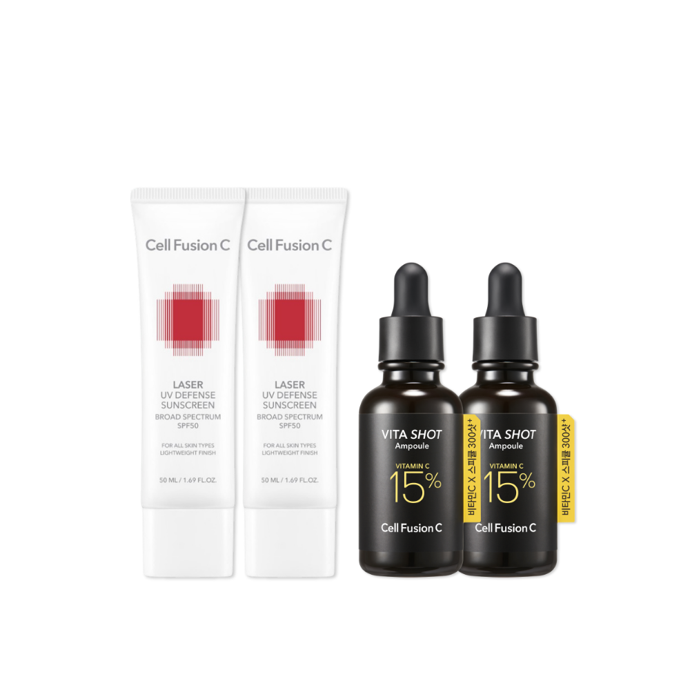 CellFusionC Sunscreen & Ampoule Double Set (2+2) ― 50% OFF