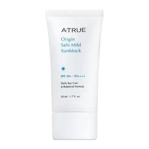 A-TRUE Origin Safe Mild Sunblock SPF 50+ PA++++, daily sun care with botanical formula, 50ml