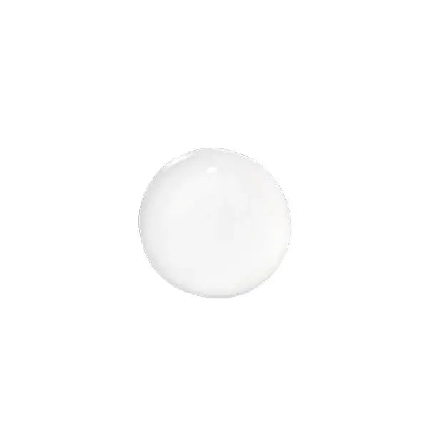 Pure white skincare droplet on white background, symbolizing clean beauty and hydration