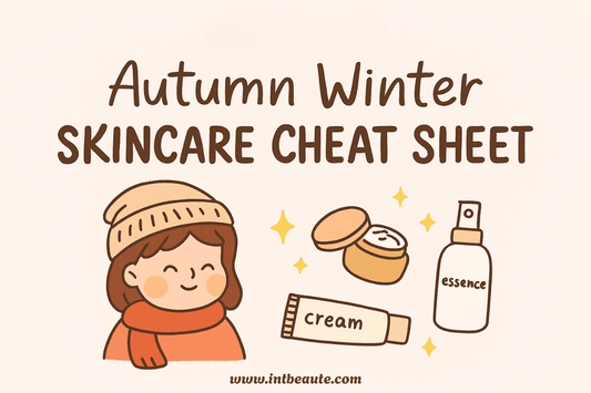 Cute hand-drawn illustration of autumn skincare essentials for dry skin