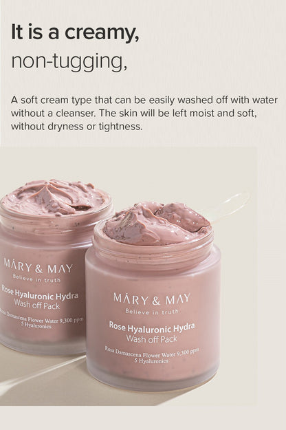 [Mary&May] 玫瑰玻尿酸保濕清洗式面膜 125g