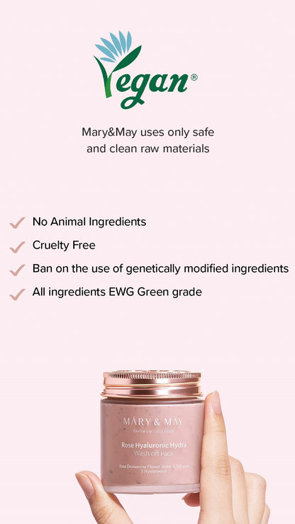 [Mary&May] 玫瑰玻尿酸保濕清洗式面膜 125g