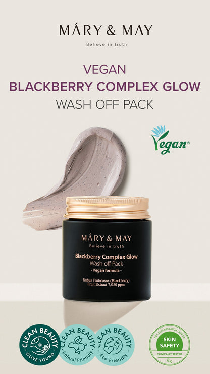 [Mary&May] 黑莓複合煥采沖洗式面膜 125g