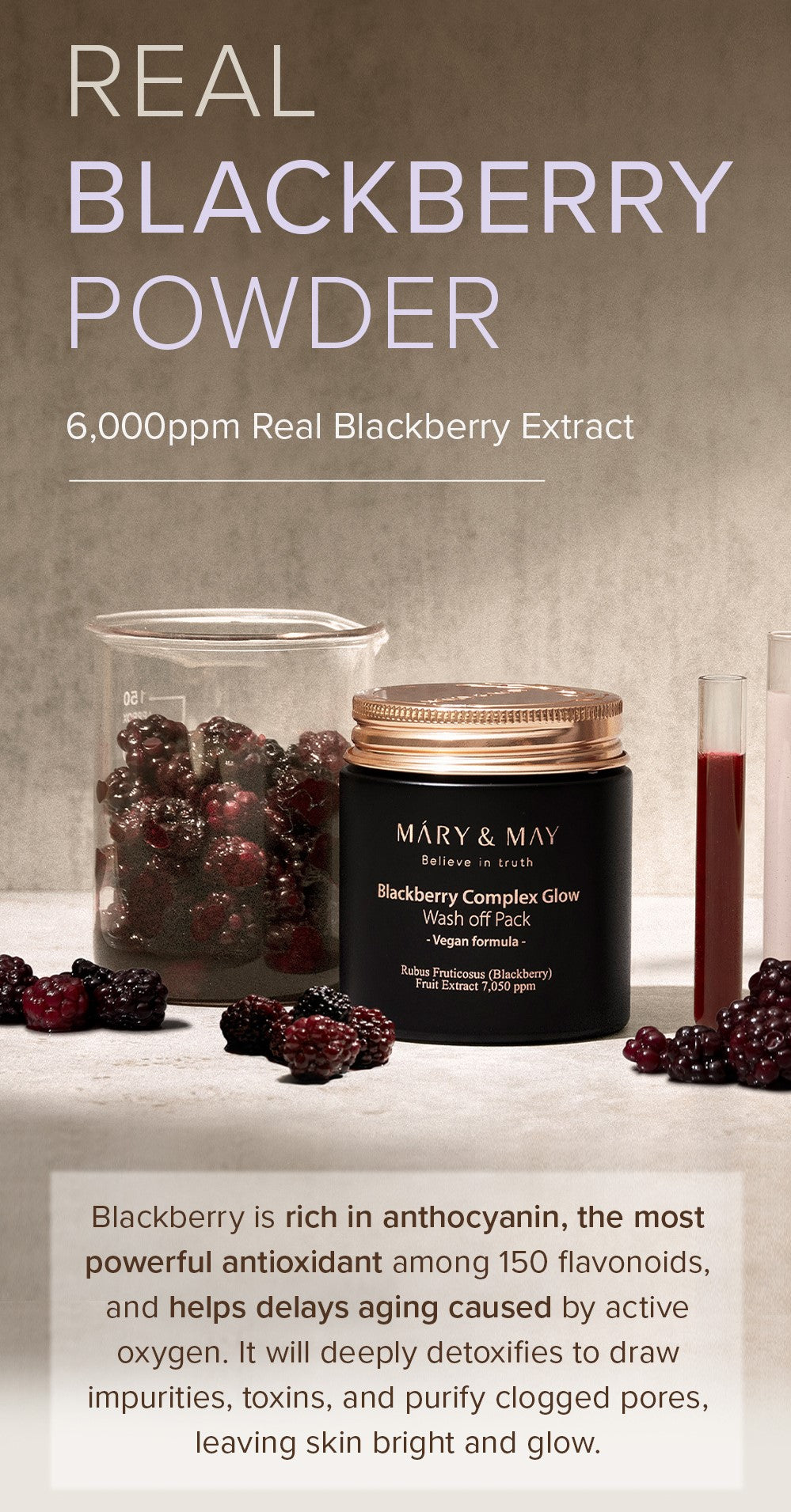 [Mary&May] 黑莓複合煥采沖洗式面膜 125g
