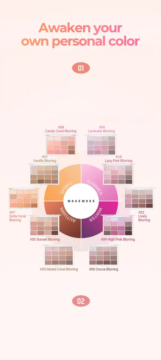 [WAKEMAKE] Soft Blurring Eye Palette Renewal 14g -  #03 Sunset Blurring