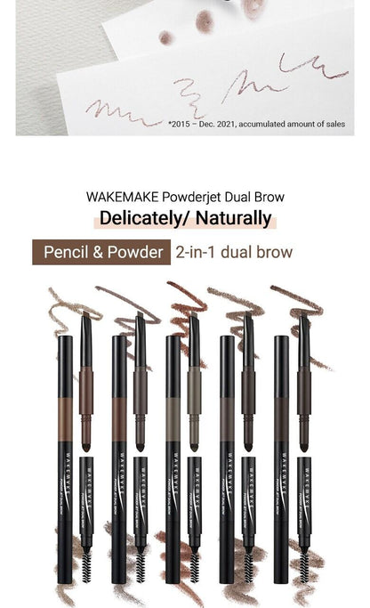 [WAKEMAKE] Powder Jet Dual Brow 0.75g - #06 Deep Brown