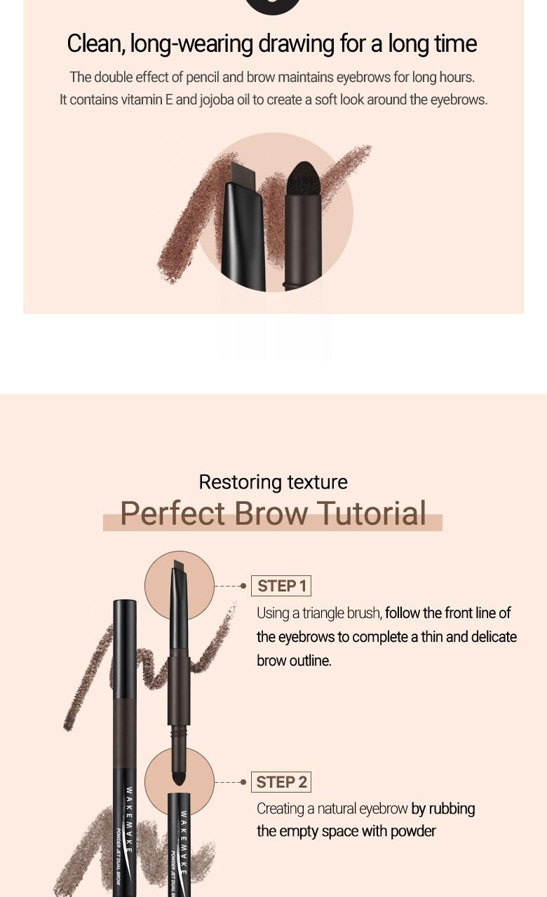 [WAKEMAKE] Powder Jet Dual Brow 0.75g - #07 Neutral Brown
