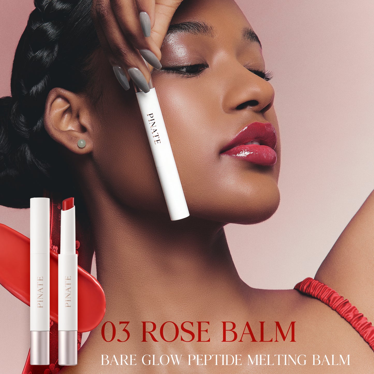 [Pinate] Bare Glow Peptide Melting Balm - 03 Rose balm 1.8g