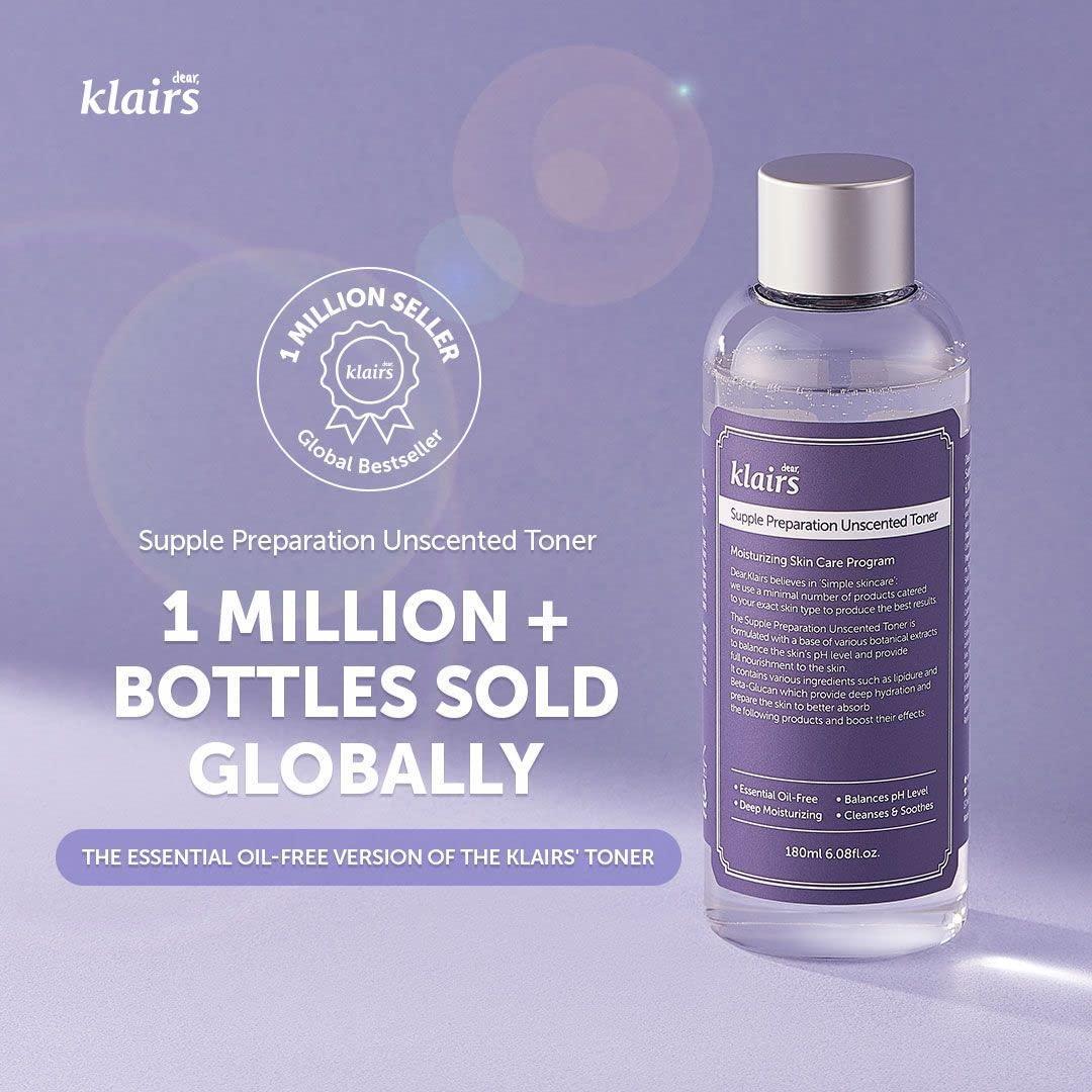 [Dear Klairs] 舒緩保濕無香化妝水 180ml