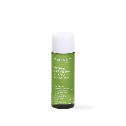 [Mary&May] Vegan CICA Tea Tree AHA PHA Blemish Toner - 30ml [Miniature]