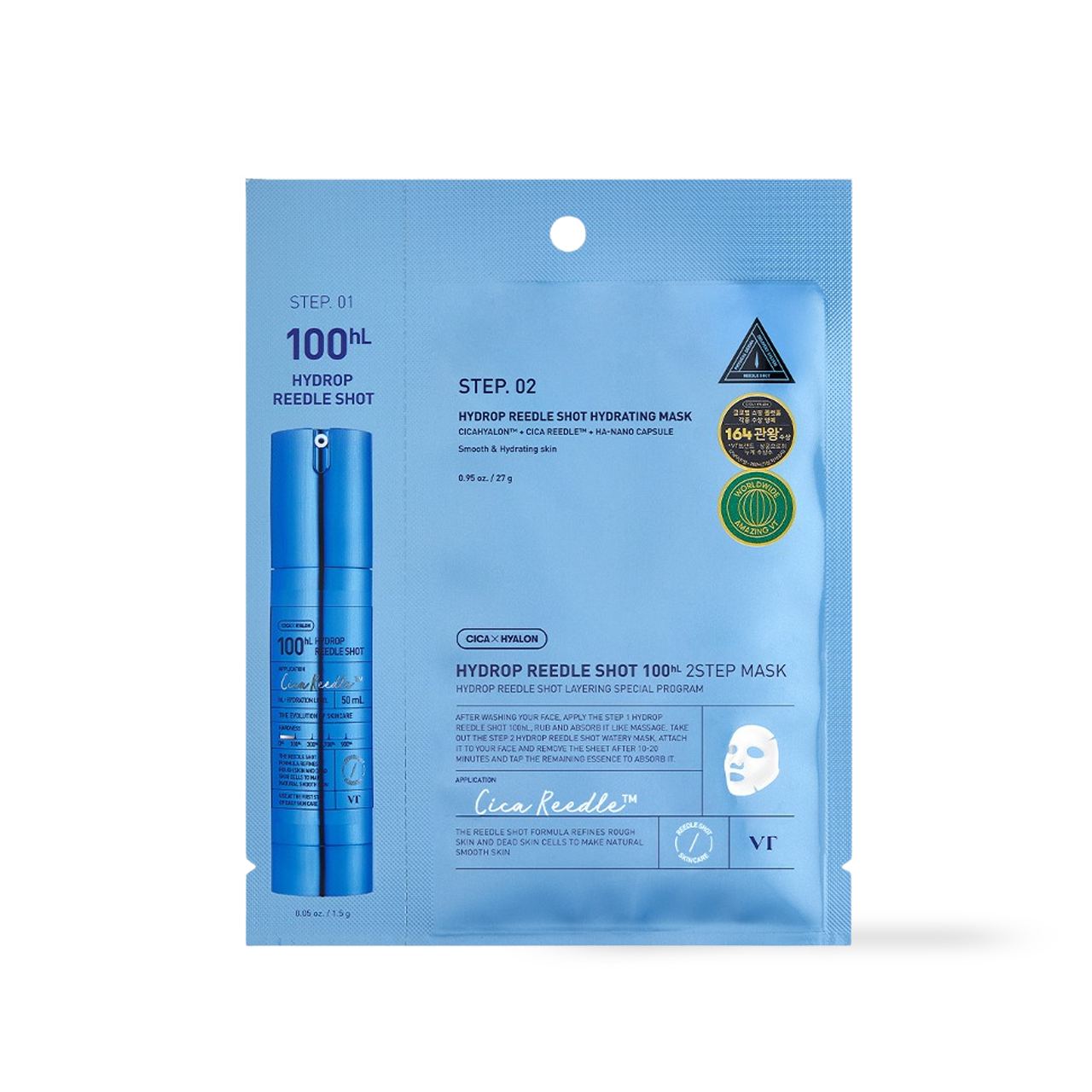 [VT Cosmetics] HYDROP 玻尿酸微針修護面膜 100hL 2步驟面膜