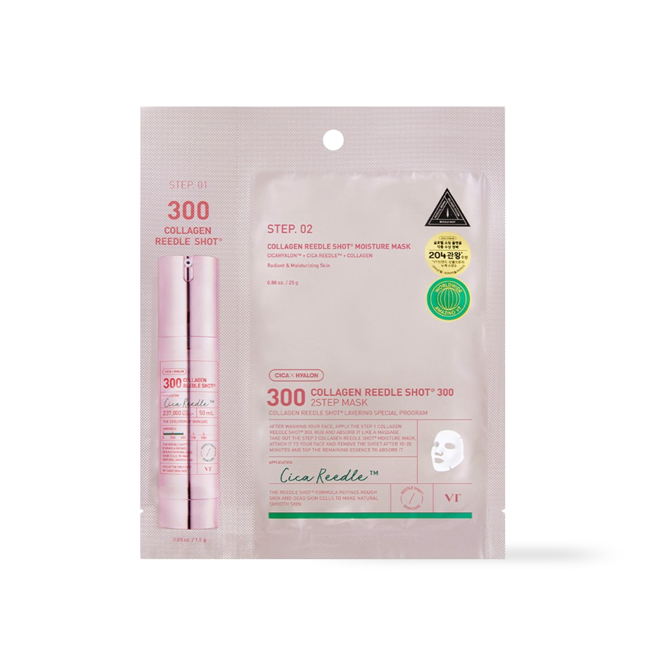 [VT Cosmetics] 膠原蛋白修護導入針面膜 300hL 2步驟