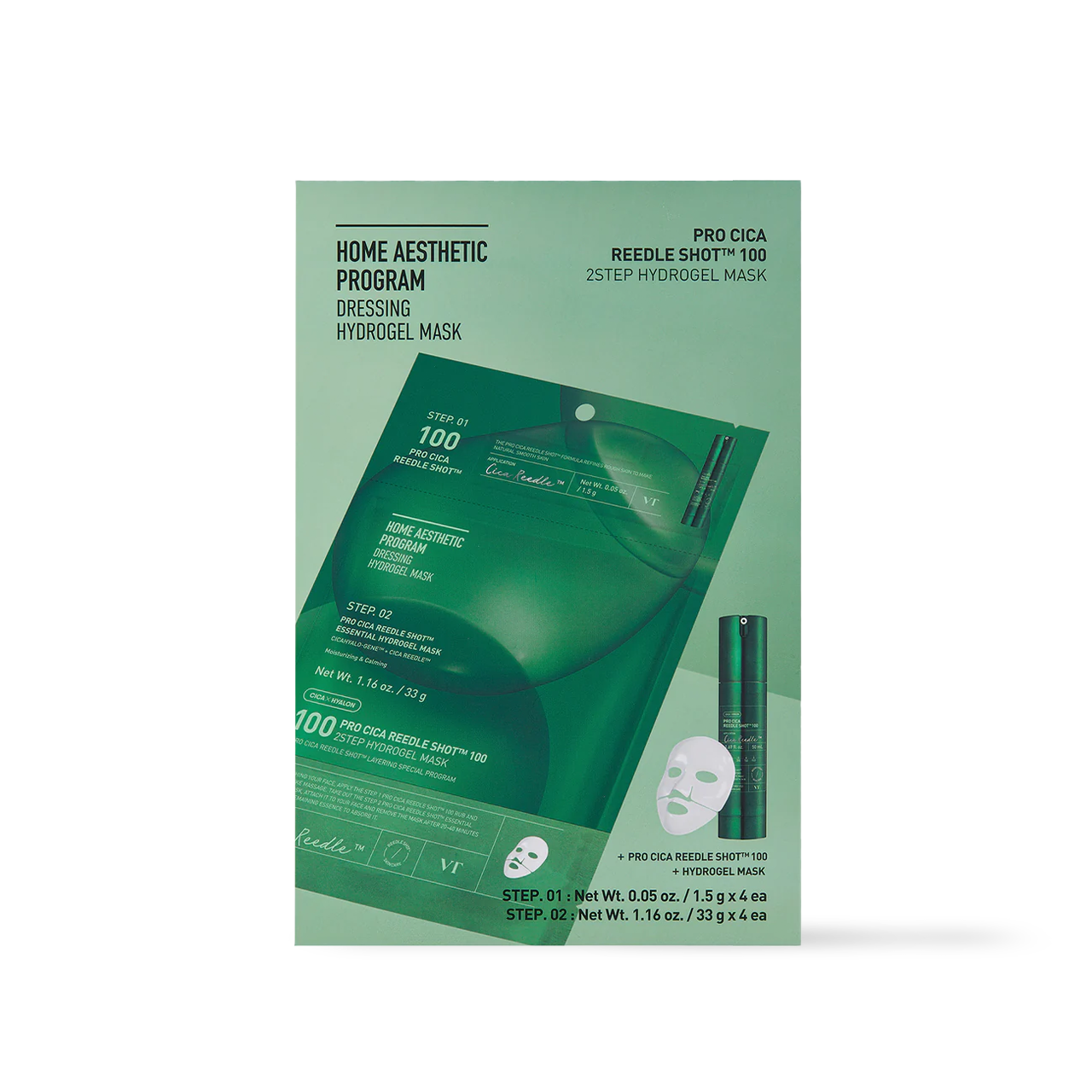 [VT Cosmetics] PRO CICA 老虎草修護積雪草精華注氧安瓶面膜 2STEP 水凝膠面膜 - 2款可選