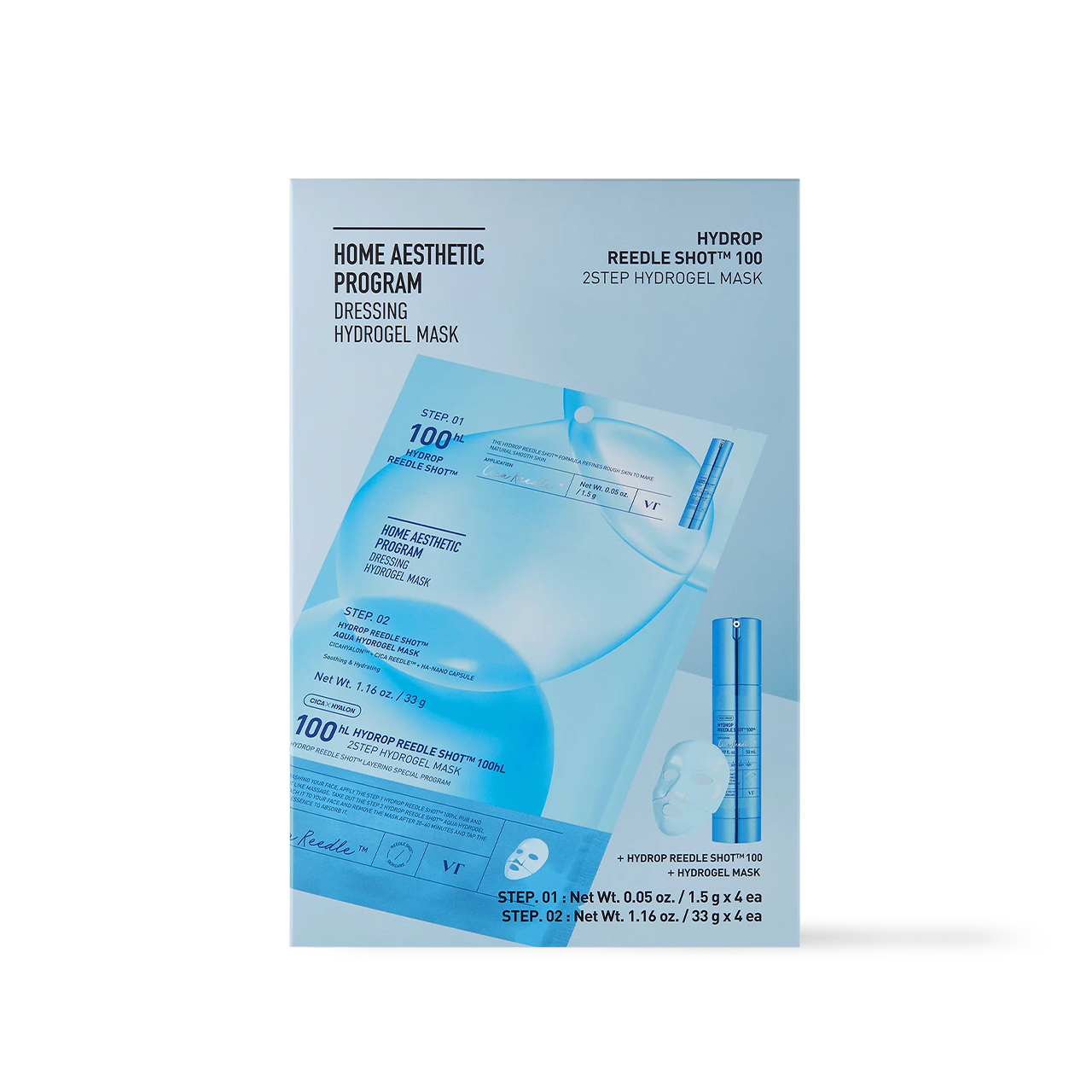 [VT Cosmetics] HYDROP Reedle Shot 100hl 2步驟水凝膠面膜 - 2種款式