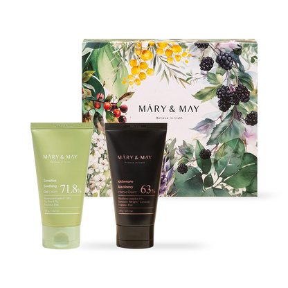 [Mary&May] 舒緩凝膠霜+艾地苯黑莓霜雙件組 100g x2