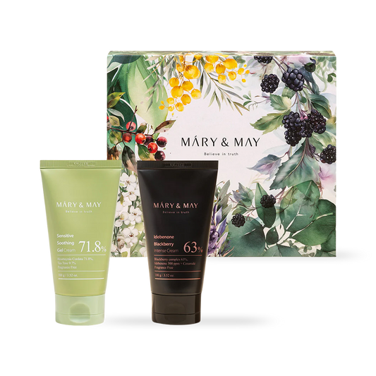 [Mary&May] 舒緩凝膠霜+艾地苯黑莓霜雙件組 100g x2