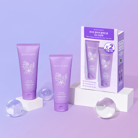 [Mary&May] White Collagen Cleansing Foam Duo Twin Pack (150ml x2)