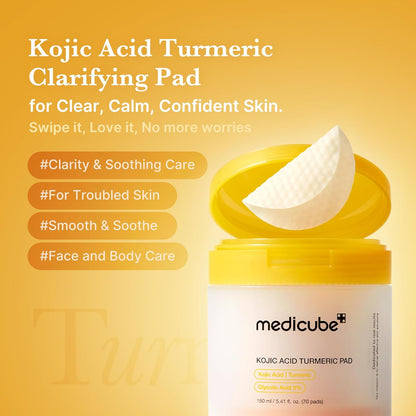 [Medicube] Kojic Acid Tumeric Toner Pad 70pcs