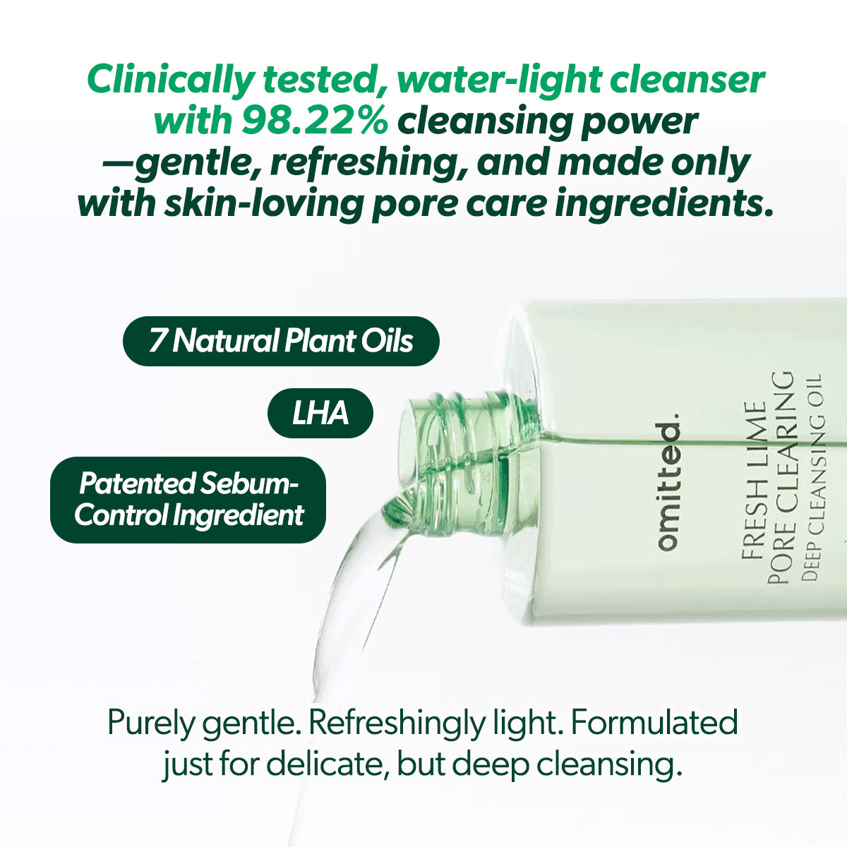 Omitted Fresh Lime Pore Clearing Deep Cleansing Oil 200ml | Gentle & Effective Makeup Remover