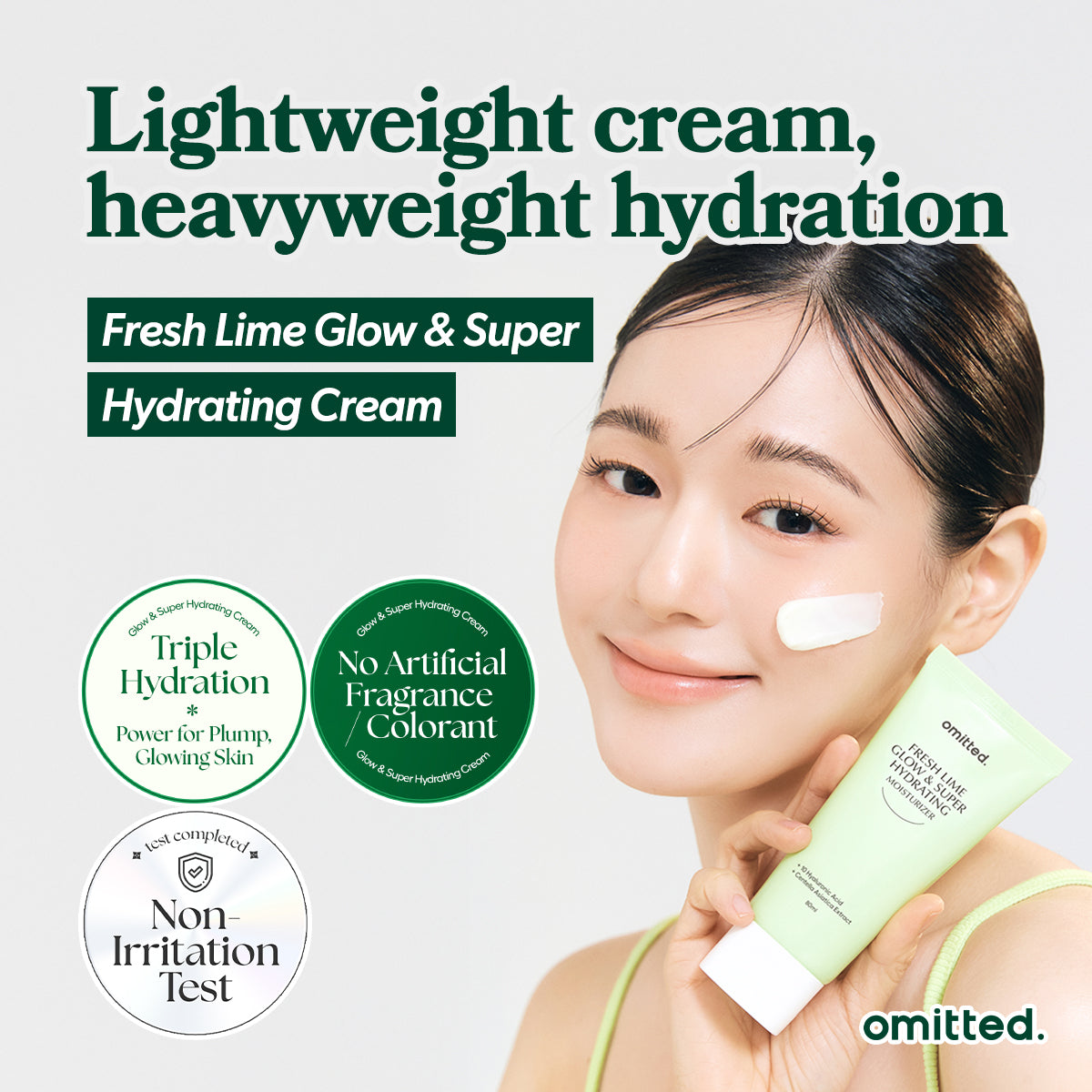 Omitted Fresh Lime Glow & Super Hydrating Moisturizer 80ml | Radiant & Deeply Moisturizing