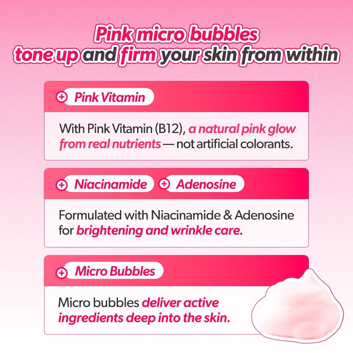 Omitted Pink Vita PDRN Bubble-Tox Ampoule 90ml | Revitalizing & Firming Anti-Aging Serum