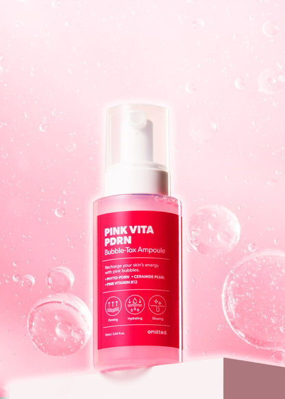 Omitted Pink Vita PDRN Bubble-Tox Ampoule 90ml | Revitalizing & Firming Anti-Aging Serum